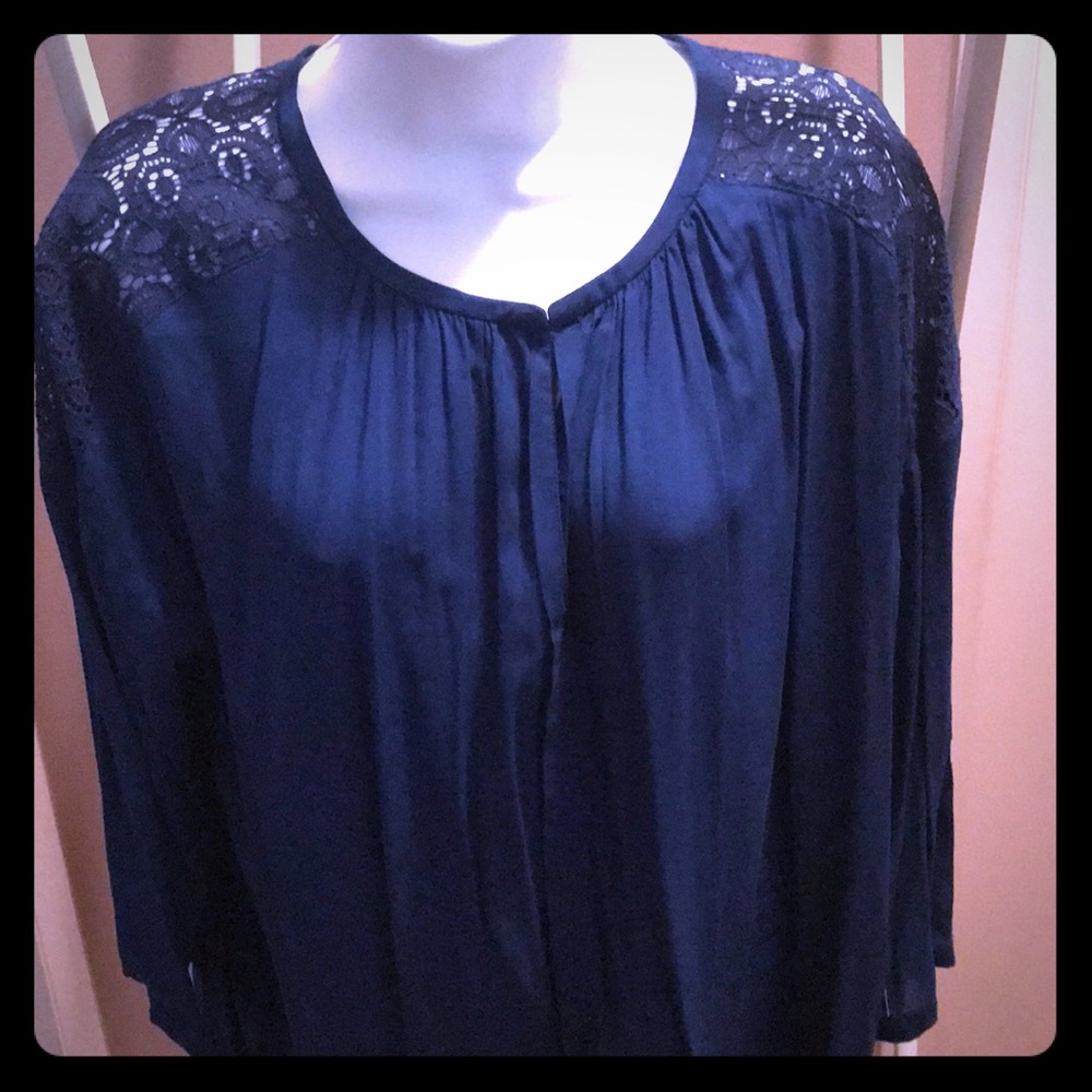 NWT Stylus Blouse, XL, dark blue
